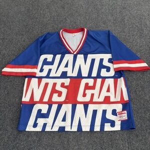 Vintage Wilson Label - NEW YORK‎ GIANTS (XL) Mesh NFL Jersey w/ Play Patch Dart